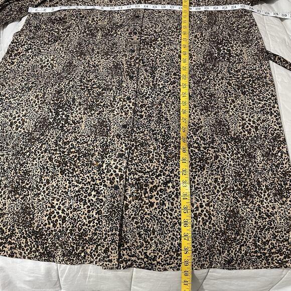 1 State Shirt Dress Size 2X Brown Animal Print Modern Rebel Long Sleeve … - Picture 7 of 9